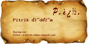 Pitrik Ádám névjegykártya
