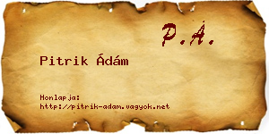 Pitrik Ádám névjegykártya
